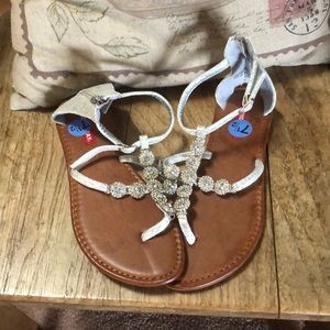 Never worn bedazzled sandals!